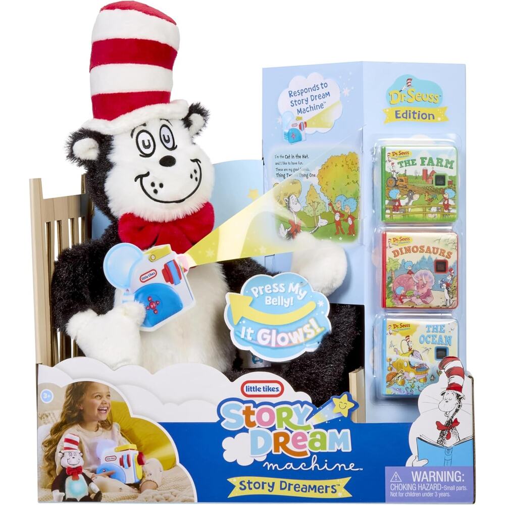 Little Tikes Story Dream Machine Cat in the Hat Plush 3 Stories Interactive NWT